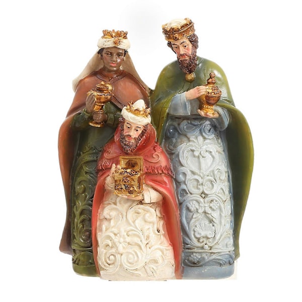 Julekrybbe Dekoration med Den Hellige Familie Julefigurer til Juledekorationer Religiøs Figur