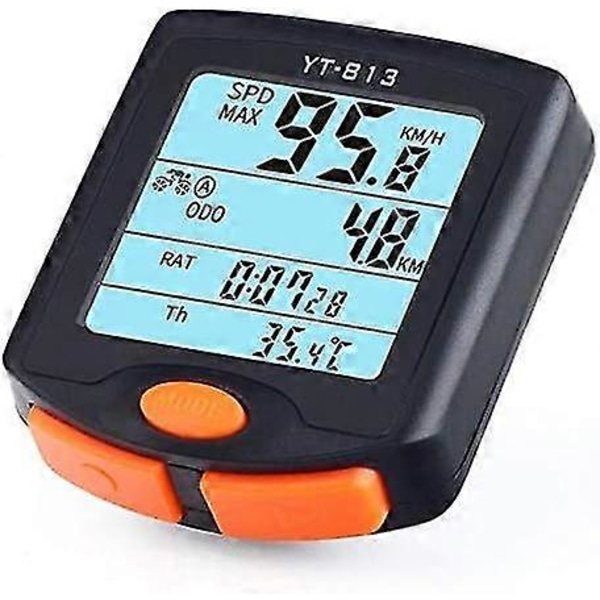11,5*11*3cm langallinen pyörätietokone vedenpitävä pyörätietokone matkamittari taustavalaistulla LCD-näytöllä pyöräilyyn reaaliaikaisella nopeuden ja matkan seurannalla