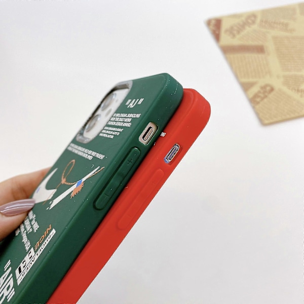 Til Iphone 12 Pro Max Rød + Grøn Krog Frostet Telefon Cover 2 Stk