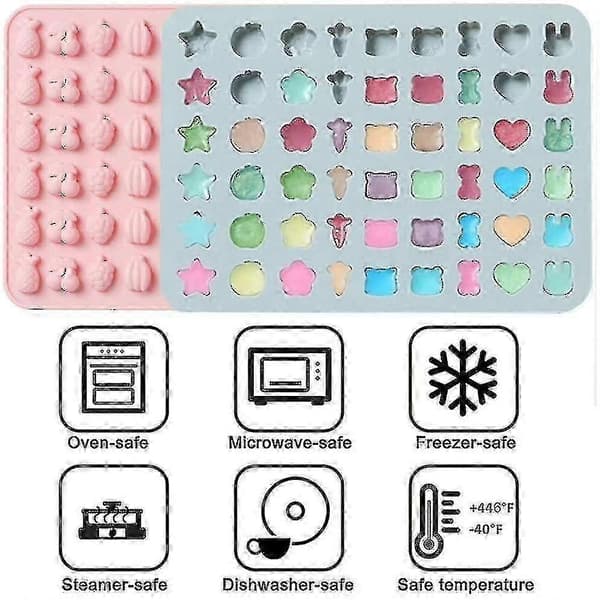 Silikonform - Silikon Gummy Candy Former & Isbitbakker, Sæt Af 2 Silikon