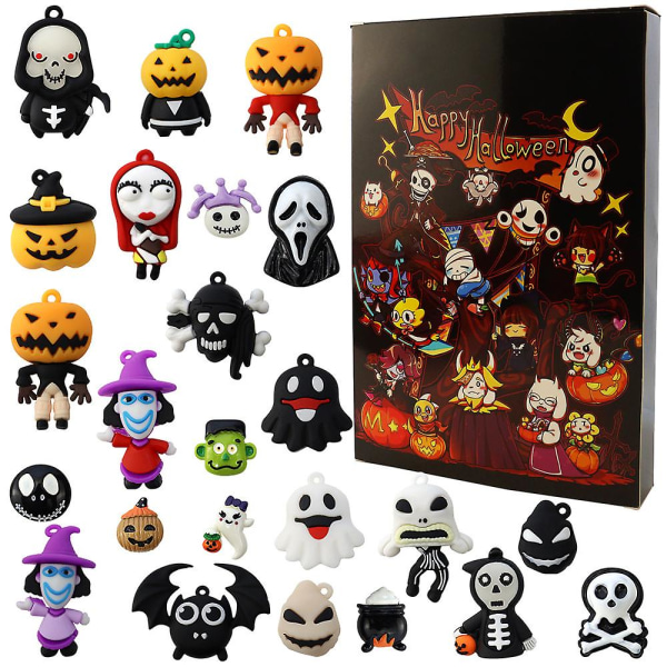 Adventskalender Nedräkningskalender Skräcknatt Uppgraderad Halloween Blindbox 24-delad julöverraskningspresent Blindbox style 2