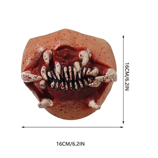 Skummelt klovne-ansiktsdeksel Halloween-klovn skummelt ansiktsdeksel lateks Kreativt levende design Mykt festutstyr til eventyrtema del Horror Mouth