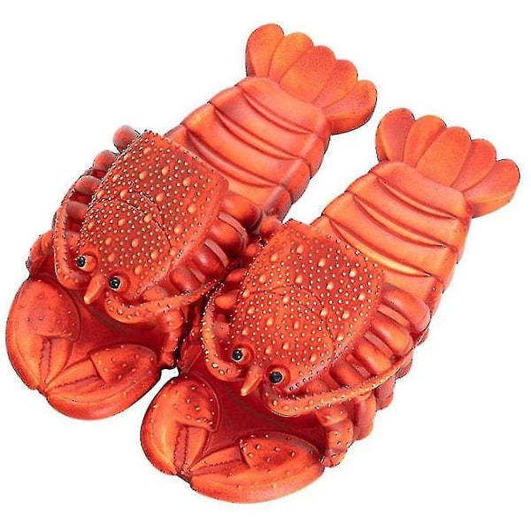 Roliga hummertofflor sommarstrandtofflor bekväma slip-on sandaler Dark Red 40-41