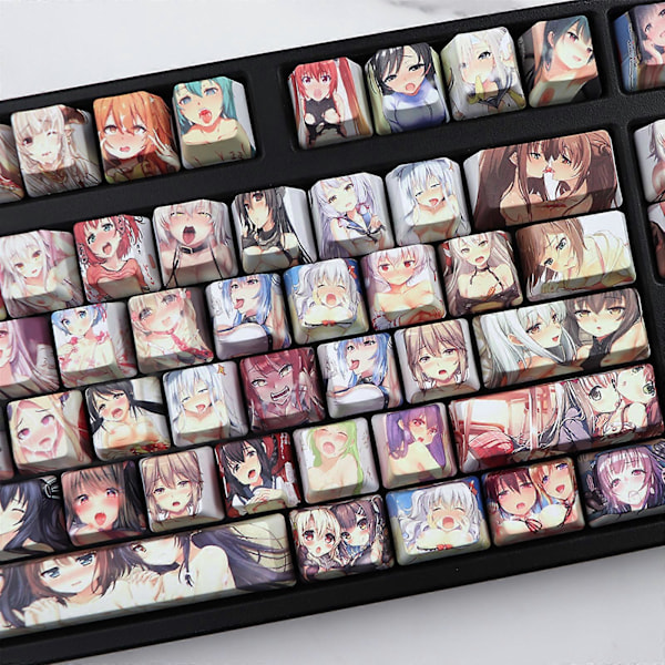 108 tangenter Keycaps Japan Anime PBT Sublimering OEM Keycap för Mekaniskt Tangentbord