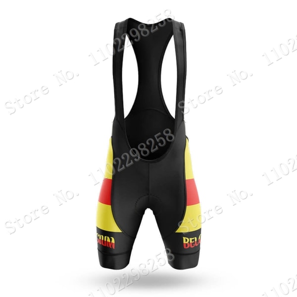 Team Belgium 2023 Cykeltröja Set Nationell flagga Cykling Belgiska kläder Road Bike Shirts Kostym Cykel haklapp Shorts MTB Maillot 13 M