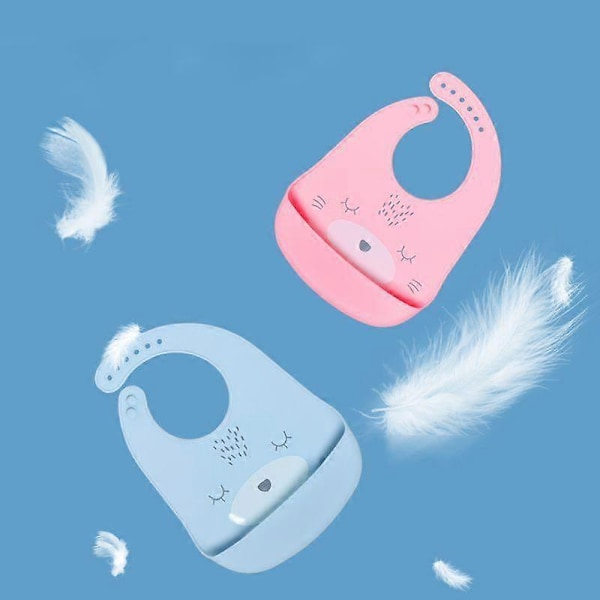 Haklapp för måltider - Enkel, Silikonmaterial, Rosa färg