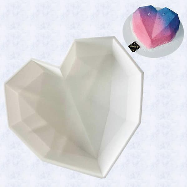Hjerte Mousse Form Bage DIY Hjerte Diamant Silikone Mousse Form Chokolade Form Kageværktøj