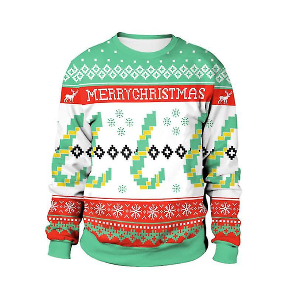 Christmas Xmas Mænd Kvinder Sweatshirt 3d Print Vinter Pullover Jumper Toppe D Style L