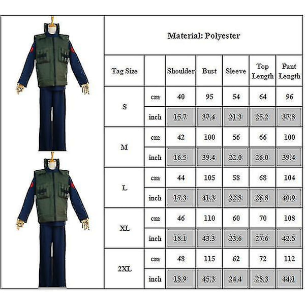 Cosplay Festdräkt Naruto Anime Hatake Kakashi Väst Jacka+toppar+byxor Set Outfits Set Vuxna Presenter L