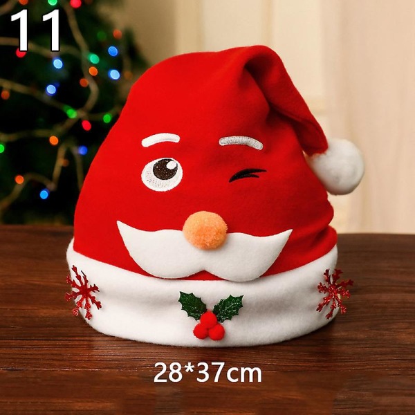 Nya julhattar Vuxna Barn Barn Kostym Jultomten Snögubbe Renfestival Hattprydnad till Navidad Nyårspresenter 11 28*37cm