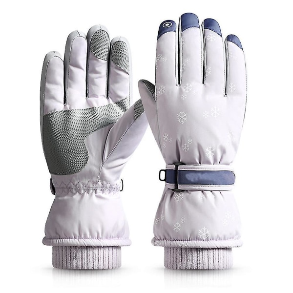 Snehandsker Vandtætte vinterskihandsker Varme neutrale handsker SK22Hibiscus Purple(Snowflake)