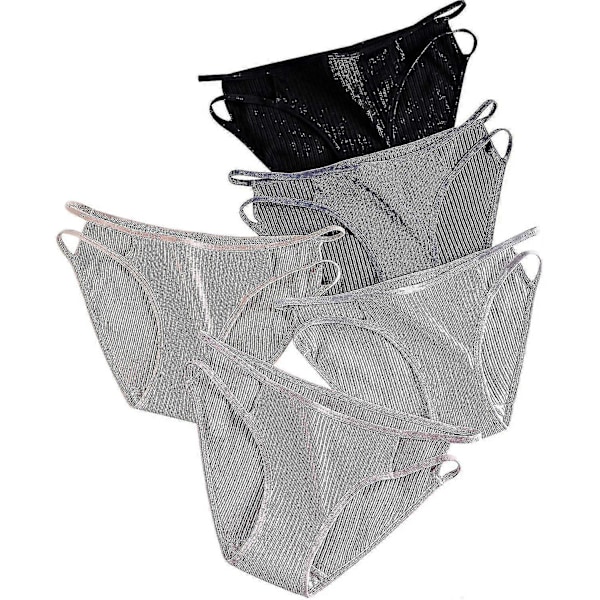 5 stk. bomullsundertøy for kvinner, bikini truse, myk full dekning bak (haoyi)-b