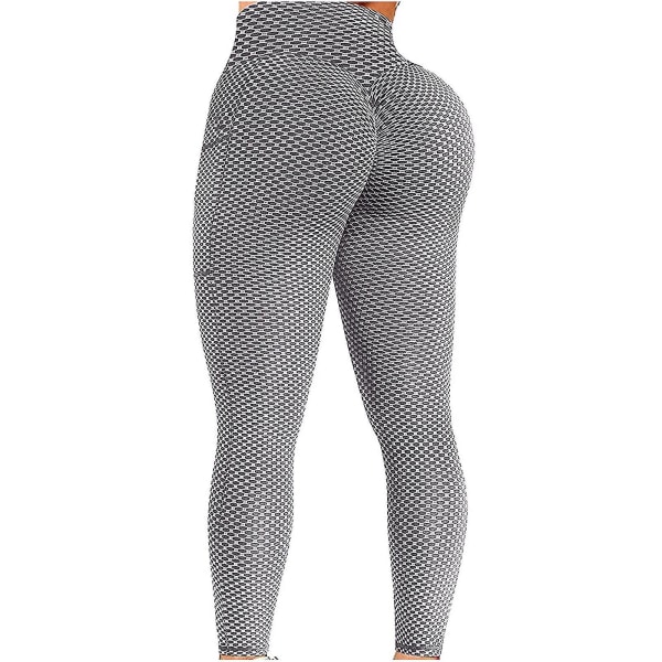 Tflycq Womens Stretch Yoga Leggings Fitness Løpe Gym Sport Full Lengde Active Pants Gray L