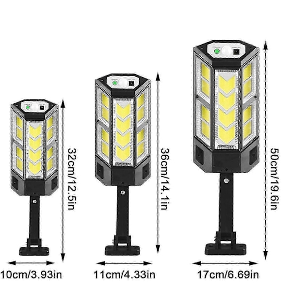 Super Lysstærk Jumbo Solar LED Lampe, Solar LED Gadelampe Regnstorm Til Have Terrasse Super Lys Udendørs 3 Tilstande Blizzard Frost ABS Vandtæt