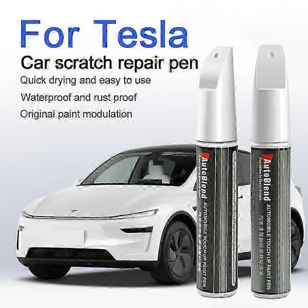 Kompatibel med Tesla Model 3 Y X S Ridsefjernelse og Fælg Touch Up Pen Maling Klarlak for at Forbedre Glans Solid Black