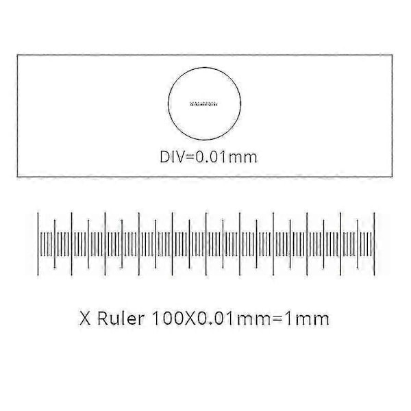 25*75mm 0,01mm Mikroskop Objektmikrometer Kalibrera Mikroskopglas med En Skala