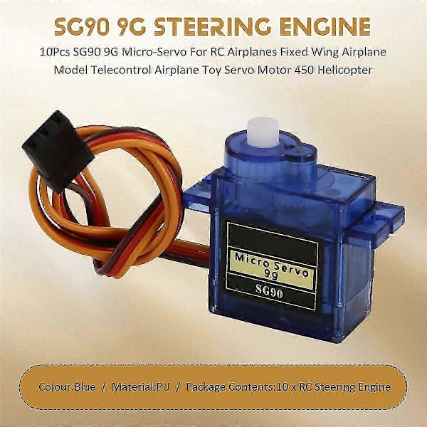10 stk. SG90 9G Mikro-Servo til RC Flyvemaskiner Fastvinget Flyvemaskine Model Fjernstyret Flyvemaskine Legetøj Servo