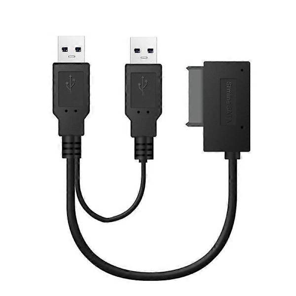 USB2.0 til 6+7 13Pin Slimline Slim SATA Kabel med Ekstern USB 2.0 Strømforsyning til Laptop CD-ROM DV