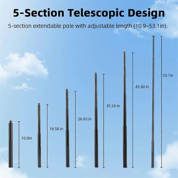 For X5 / 3 Selfie Stick Bundle Håndtak Panoramakamera Tilbehør