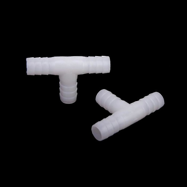 2 x 12mm Plastik Lige T-stykke Konnektor Barb Slangefitting Luft/Vand Slange Samler