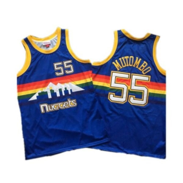 Miesten Naisten Koripallopaita MUTOMBO 55# IVERSON 3# ins muoti aikuisten Lyhythihainen Top t-paita Sport Running T-paidat blue #55 2XL