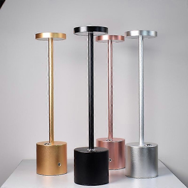 Trådlös Uppladdningsbar LED-bordslampa i Aluminium för Matsal eller Kontor (Silver)