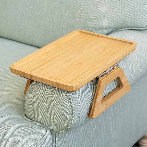 Sofa Armlæns Clip Bakke Armlænsbakke Bærbart Bord Sidebord Sofabord Sofabakke til Cupcake Kaffe Sort