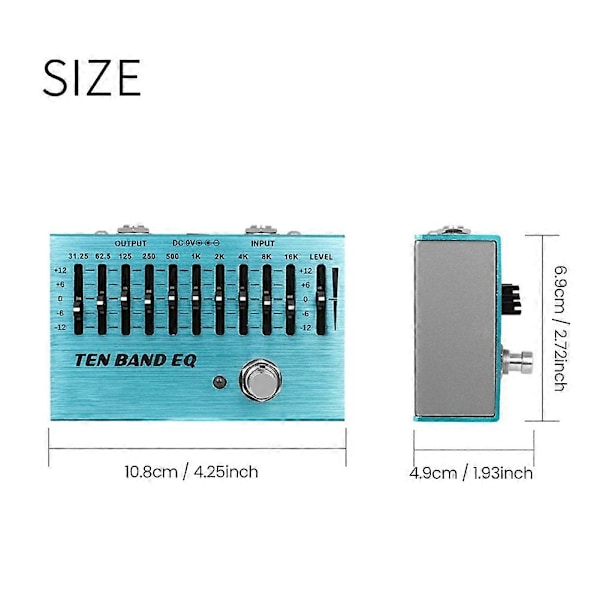 SA-01 Controller Equalizer 10 Bånds Elektrisk Guitar Pedal Effekt EQ Pedaler True Bypass Guitar Bas Dele & Tilbehør