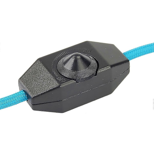 1-60W LED Lysdæmper Dæmpbar (Rotary Dimmer) LED Dæmpbar, On/Off, 220-230V, CE In-Line Switch, Sort