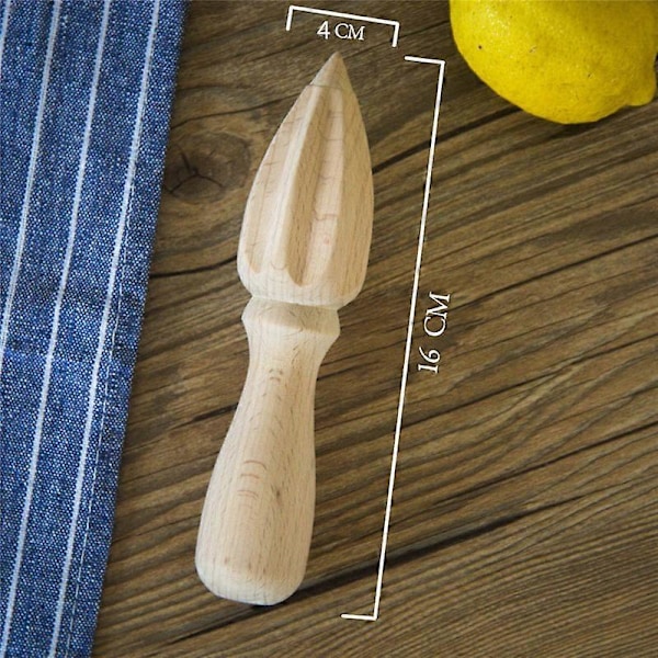Kreativ og praktisk manuel citronpresser i træ. Citronkegle. 16*4cm