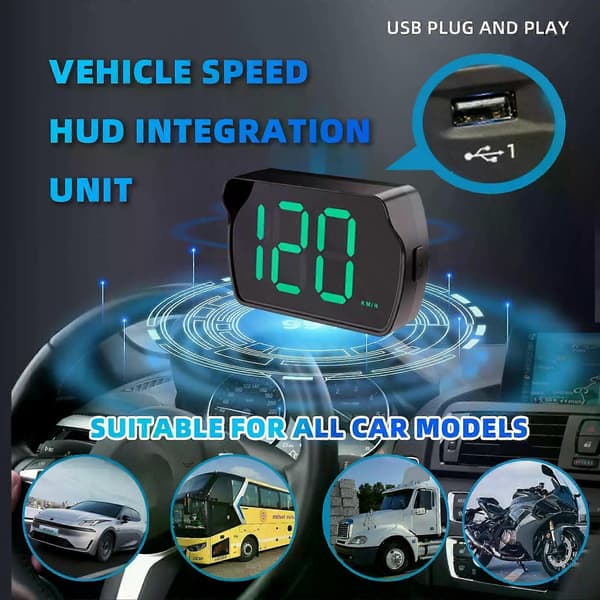 GPS Digital Speedometer til Biler, Universal Hud Head-Up Display Speedometer, Med Stor LED Skærm, Plug And Play, Egnet til Alle Køretøjer. 1pcs