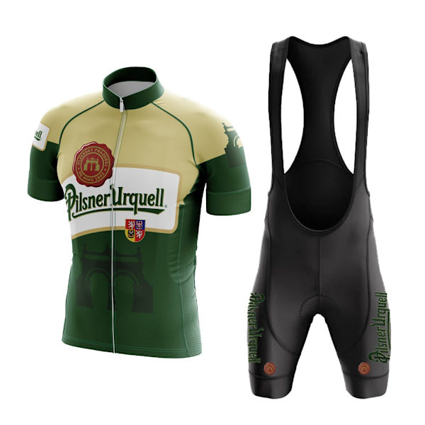 Ny Summer Beer Cykeltröja Set Herr Cykeltröja Bib Shorts Andas Gel Pad Cykelkläder Maillot Ciclismo Hombre MTB Yellow L