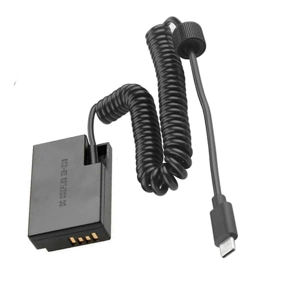 2X ACK-E18 DR-E18 LP-E17 Dummy Batteri Type-C Strømkobler til Canon EOS 200D 200D II 250D 750D 760D AC Adapter Kit Black