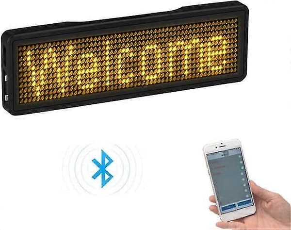 LED Bluetooth Oppladbart Navneskilt - DIY Programmerbar Rullende LED Lysskilt Meldingstavle Display, Type 2