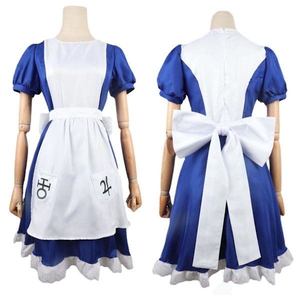 Alice Madness Returns Cosplay-asu Prinsessa Maid Mekko Halloween Naisten Mekot Tyttöjen Juhlat Anime Peli Lolita Esiliina Vaatteet S