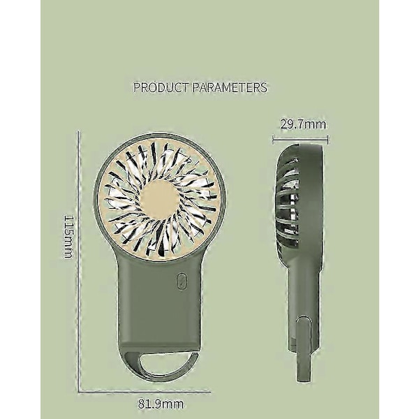 Praktisk Mini Fläkt Hopfällbar Handfläkt Batteridriven USB-driven Handhållen Mini Fläkt