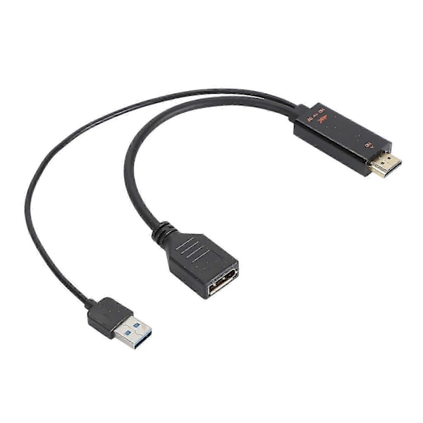 HD Multimedia Interface till DisplayPort Kabeladapter med USB-ström 3840x2160 60Hz 25cm Lång Videoadapterkabel