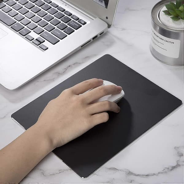 Musemåtte Metal Aluminium Musemåtte Dobbeltsidet Hård Musemåtte Skridsikker Gave 18x22cm