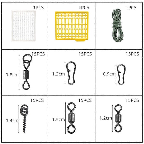 Fisketillbehör Box Tillbehör Kit Set Krokar Lekande Sänken Fisketillbehör Kit