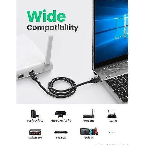 UGREEN Cat 8 Ethernet-kabel RJ45 Højhastighedsnetværk 25 Gbps 2000 MHz 1M