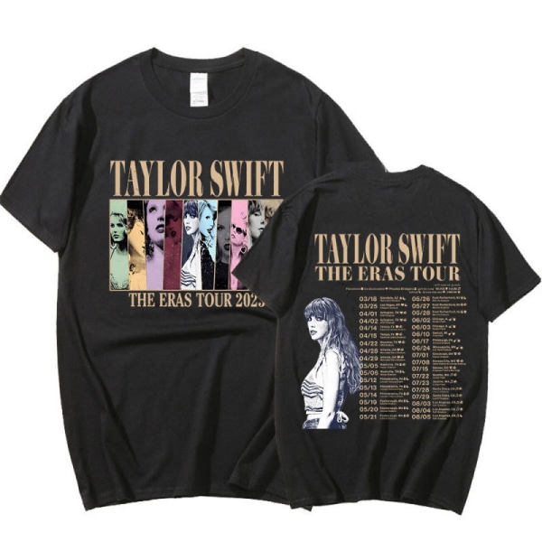 Black Multi-Style Taylor Swift Fan T-Shirt Trykt T-Shirt Skjorta Pullover Vuxen Collection Taylor Swift T-shirt tilgængelig i forskellige stilarter style 5 S