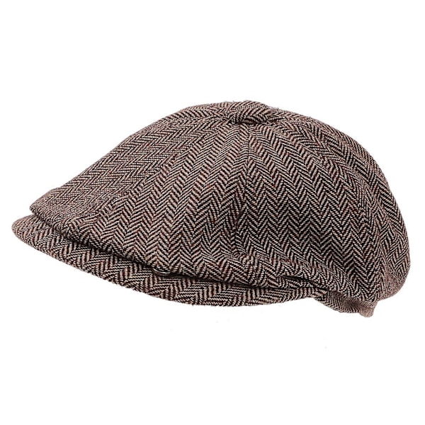 Vintage Octagonal Newsboy Hatt för Män - Klassisk Brittisk Basker för Höst Vinter Körning och Jakt