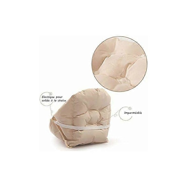 Stolehynde med ryglæn Sædeskal Lænestol Blød Velour Vandtæt Elastisk til Stol Rattan Halm Have Beige 40 40 48cm