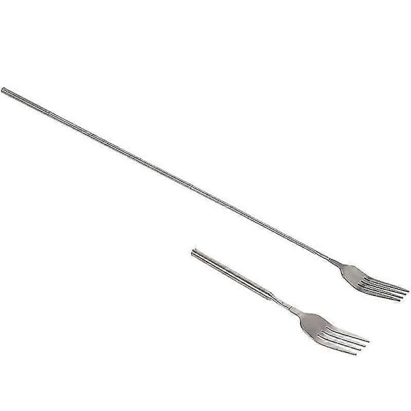 Retro Gaffel Bbq Teleskopisk Utvidbar Middag Dessert Lang Håndtak Gaffel Bestikk
