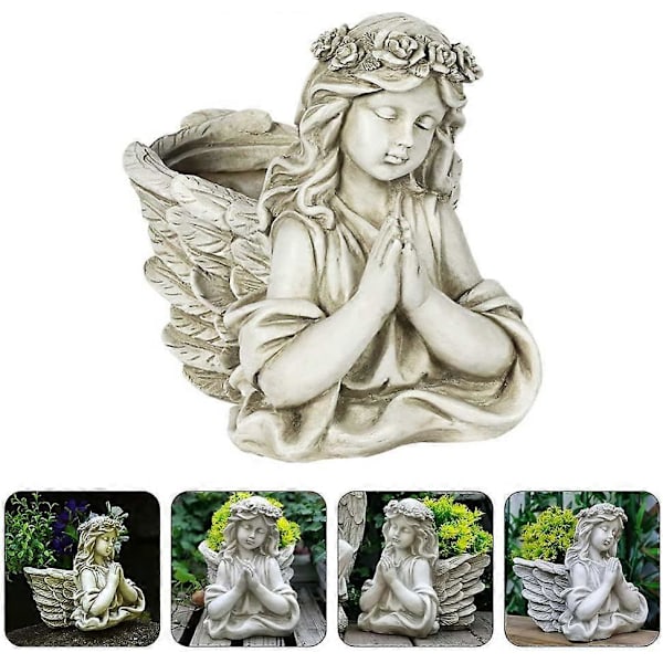 Engelstatue Plantepotte Hode Plantepotte Sukkulent Plantepotte Menneske Blomsterpotte Kreativ Sukkulent Plantepotte