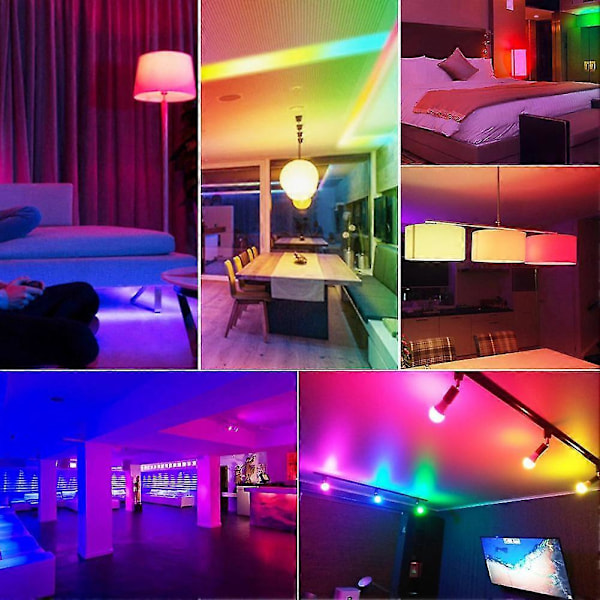 NY LED-lampa med RGB-färg, smart färgbyte, fjärrkontroll, E12/E14/E26/E27/B22, inomhus