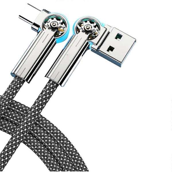 Hurtiglading USB Type C datakabel 180 graders svingbar albue for gaming