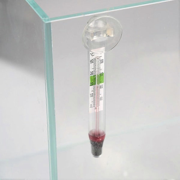 Sänkbar akvarietermometer med sugpropp - Noggrann vattentemperaturmätare i glas för akvarium