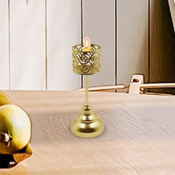 Tealight Ljushållare Värmeljushållare Ihålig Design Ljusstake Centerpiece för Bröllop Vardagsrumsdekoration