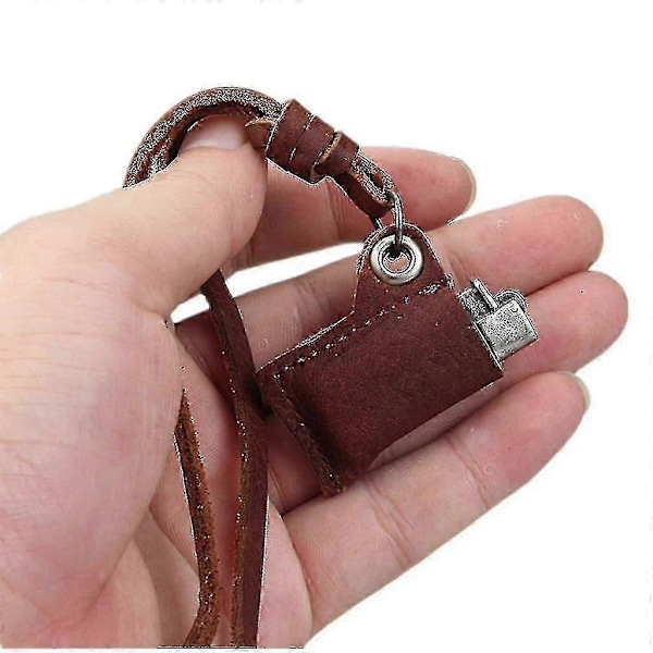 2x Justerbar Unisex Retro Lighter Design Hengesmykke i Ku-skinn Smykker Gave